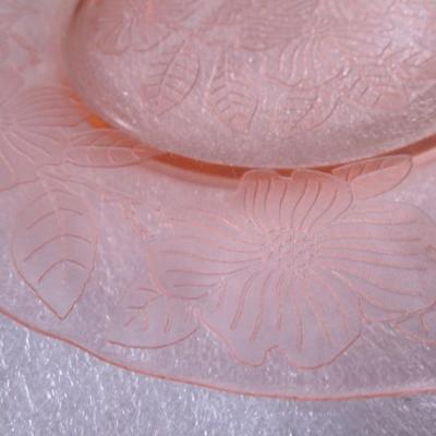 Pink depression glass serving plate