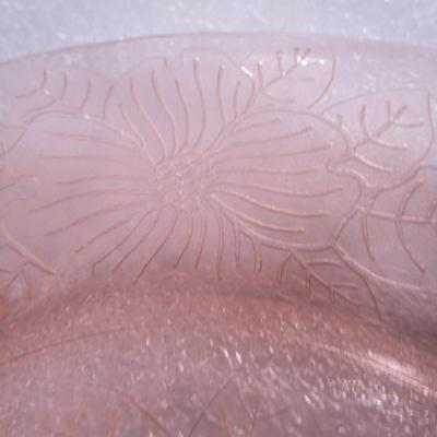 Pink depression glass serving plate