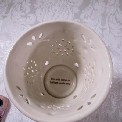 Vintage Lennox snowflake tealight votive candle holder