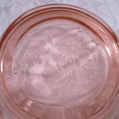 Vintage hand-blown glass peach candy dish