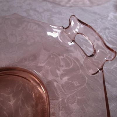 Vintage hand-blown glass peach candy dish