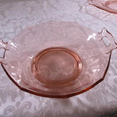 Vintage hand-blown glass peach candy dish