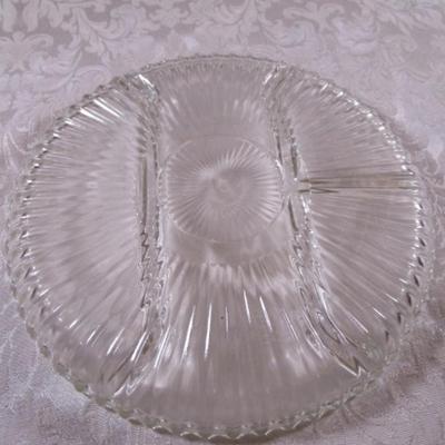 Vintage Indiana glass divided relish dish