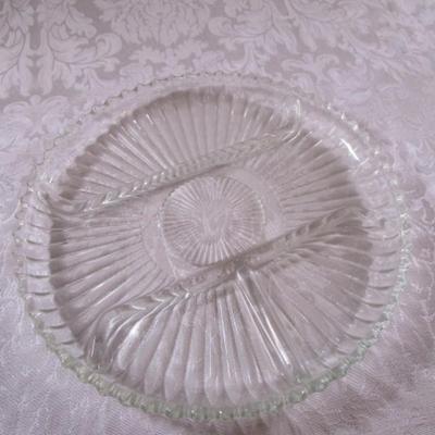 Vintage Indiana glass divided relish dish