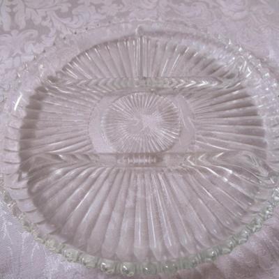 Vintage Indiana glass divided relish dish