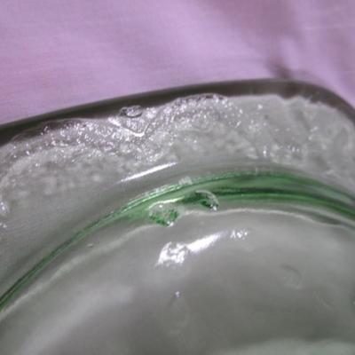 Vintage Green glass oval serving plate