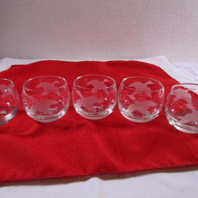 5 West Virginia Glass Co. low ball glasses