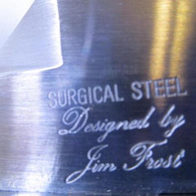 Vintage Jim Frost knife with leather sheath