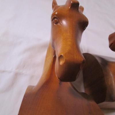 Myrtle wood horse book ends