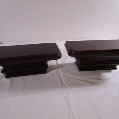 2 Mahogany wood accent wall floating shelves