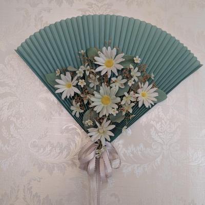 Decorative Fan With Faux Flowers