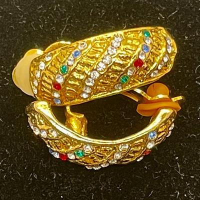 Goldtone Bejeweled Earrings