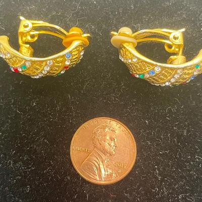 Goldtone Bejeweled Earrings