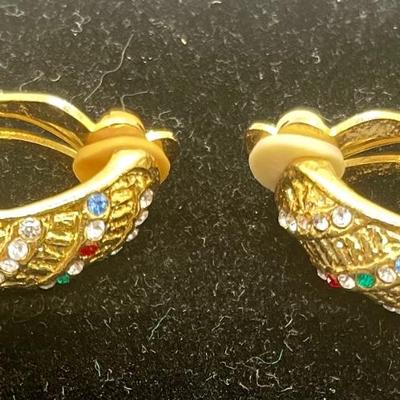 Goldtone Bejeweled Earrings