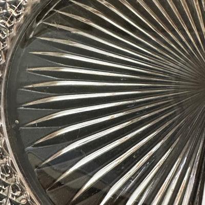 Lot of Vintage Clear Glass Dishes & Art Deco Style Vase