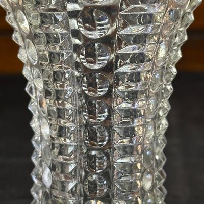 Lot of Vintage Clear Glass Dishes & Art Deco Style Vase