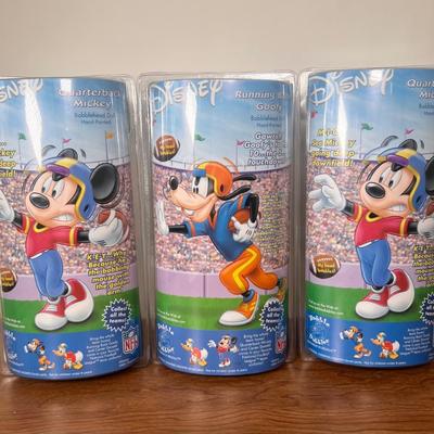 LOT 3B: NIP Disney Bobble Dobbles Philadelphia Eagles Football Bobbleheads - 2 Mickeys & Goofy