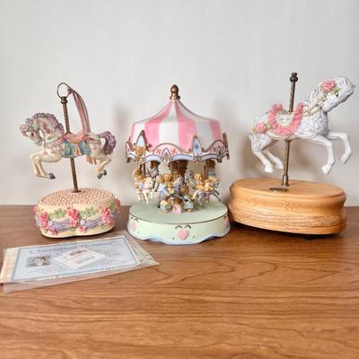 LOT 6B: Limited Edition 2006 Cherished Teddies Carousel "Fifteen Cherished Bears For Fifteen Cherished Years” #1729/4000, Bradley’s...