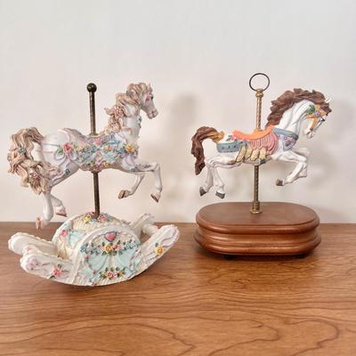 LOT 8B: Ornate Carousel Horse Musical Wind-Ups