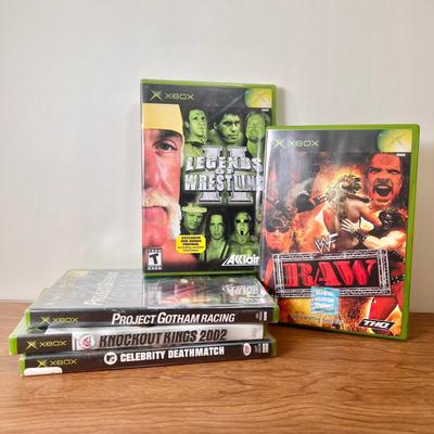 LOT 11B: Original XBOX Games - WWF Raw, Project Gotham Racing, Legends of Wrestling II, Celebrity Death Match & Knockout Kings 2002