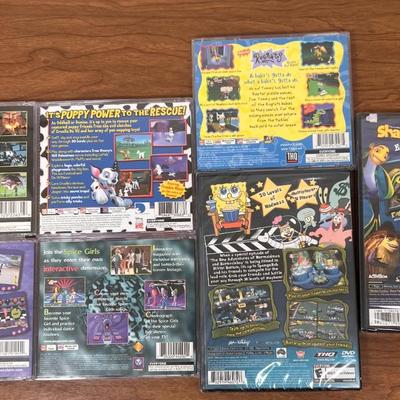 LOT 12B: NIP PlayStation 2 Shark Tale & SpongeBob Lights Camera Pants! w/ Collection of PS1 Games - Spice Girls, Men in Black,...