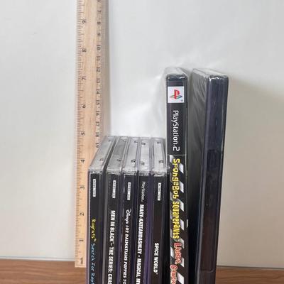 LOT 12B: NIP PlayStation 2 Shark Tale & SpongeBob Lights Camera Pants! w/ Collection of PS1 Games - Spice Girls, Men in Black,...