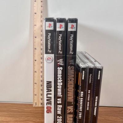 LOT 13B: PlayStation 2 WWF Smackdown vs. Raw Games, NBA Live 2006 & PS1 Games