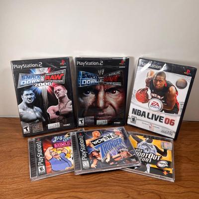 LOT 13B: PlayStation 2 WWF Smackdown vs. Raw Games, NBA Live 2006 & PS1 Games