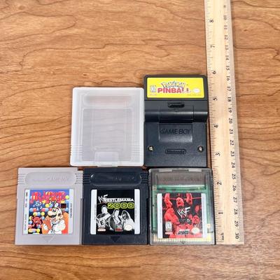 LOT 15B: Nintendo GameBoy & GameBoy Color Game Cartridges - Pokémon Pinball, Dr. Mario, WWF Attitude, Wrestlemania 2000,...