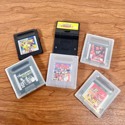 LOT 15B: Nintendo GameBoy & GameBoy Color Game Cartridges - Pokémon Pinball, Dr. Mario, WWF Attitude, Wrestlemania 2000,...