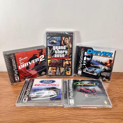 LOT 16B: NIP Sony PSP Grand Theft Auto: Liberty City Stories w/ PlayStation Racing Games