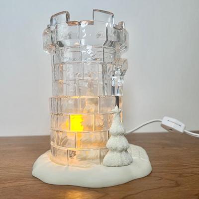 LOT 23B: Department 56 Snowbabies - "Tower of Light" Ice Castle Lamp, Egg Trinket box, Mini Photo Frames, Candle Holders &...