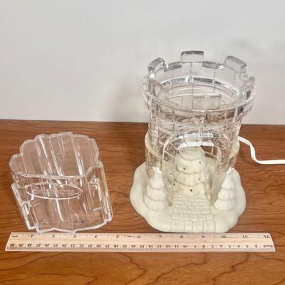 LOT 23B: Department 56 Snowbabies - "Tower of Light" Ice Castle Lamp, Egg Trinket box, Mini Photo Frames, Candle Holders &...