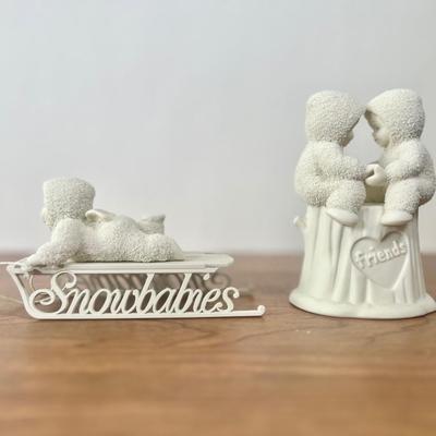 LOT 24B: Department 56 Snowbabies - 2005 "Bobby Soxer," Let's Pretend "Your Future Looks Bright," 2003 Babies on...