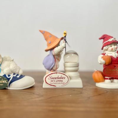 LOT 24B: Department 56 Snowbabies - 2005 "Bobby Soxer," Let's Pretend "Your Future Looks Bright," 2003 Babies on...