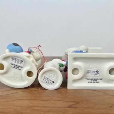 LOT 25B: Department 56 Snowbabies - You Are My Sunshine Bee Music Box, 2001 Let's Pretend "Teacher's Helper," 2003...