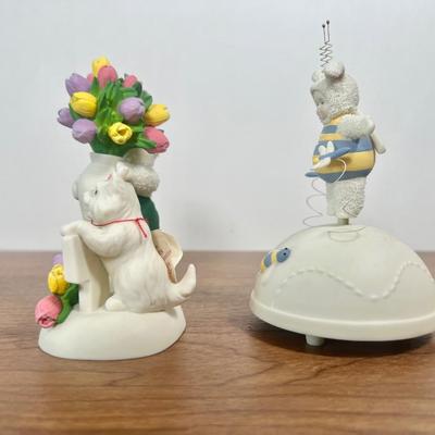 LOT 25B: Department 56 Snowbabies - You Are My Sunshine Bee Music Box, 2001 Let's Pretend "Teacher's Helper," 2003...