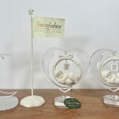 LOT 28B: Department 56 Snowbabies & Accessories - Starlight Games Flag, Miniature Figurines, Birthstone Figures, Pins, NIP Ornament...