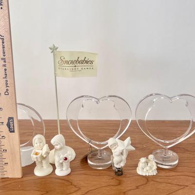 LOT 28B: Department 56 Snowbabies & Accessories - Starlight Games Flag, Miniature Figurines, Birthstone Figures, Pins, NIP Ornament...