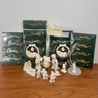 LOT 28B: Department 56 Snowbabies & Accessories - Starlight Games Flag, Miniature Figurines, Birthstone Figures, Pins, NIP Ornament...