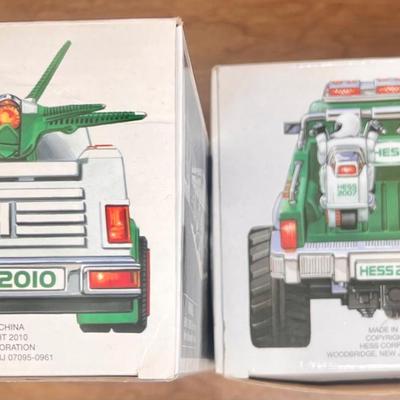 LOT 30B: Hess Trucks w/ Boxes - Monster Truck w/ Motorcycles, Toy Truck and Jet & Toy Truck and Racecars