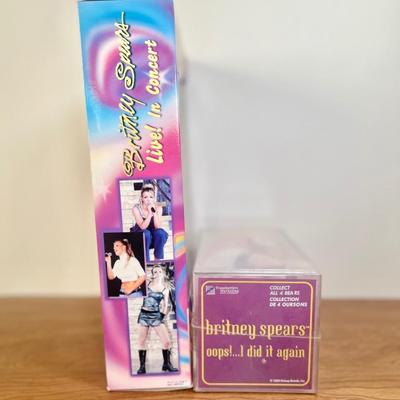 LOT 31B: 1999 Play Along Britney Spears Live in Concert Doll NRFB & Limited Edition Britney Spears Bear in Case