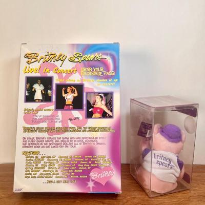 LOT 31B: 1999 Play Along Britney Spears Live in Concert Doll NRFB & Limited Edition Britney Spears Bear in Case