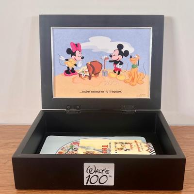 LOT 33B: Disney Desk Accessories - Walt's 100th Birthday Hallmark Box, Photo Frames, Mickey Mug & Mini Quote Books
