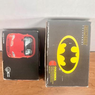 LOT 35A: NIB Novelty Phones - 1990 Columbia Batmobile Telephone, Telemania American Classics Corvette III & 1994 Paramount Viper