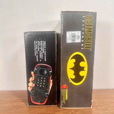 LOT 35A: NIB Novelty Phones - 1990 Columbia Batmobile Telephone, Telemania American Classics Corvette III & 1994 Paramount Viper