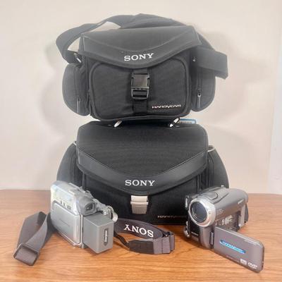 LOT 36B: Sony Handicam Digital Video Recorders - Models DCR-HC21 & DCR-DVD403 w/ Sony Camera Bags