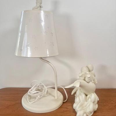 LOT 37B: Department 56 Snowbabies - 2000 "Ride the Wave" Dolphin Figure & Display Lamp