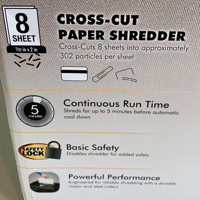 LOT 46 B: NIP Sealed Fellowes Powershred P-8C Cross Cut Paper Shredder Model #CRC34008