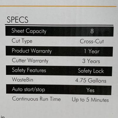 LOT 46 B: NIP Sealed Fellowes Powershred P-8C Cross Cut Paper Shredder Model #CRC34008